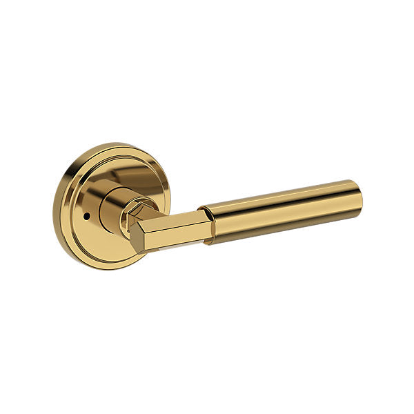 Baldwin Hardware Manija Reserve Riddling — Latón pulido Lifetime (PVD) — Stepped Round — Privacidad