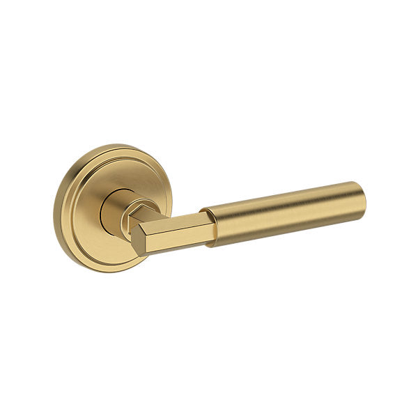Baldwin Hardware Manija Reserve Riddling — Latón satinado Lifetime — Stepped Round — Dummy completo