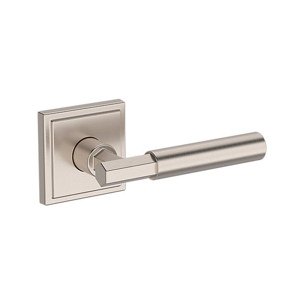 Baldwin Hardware Manija Reserve Riddling — Níquel satinado — Stepped Square — Paso