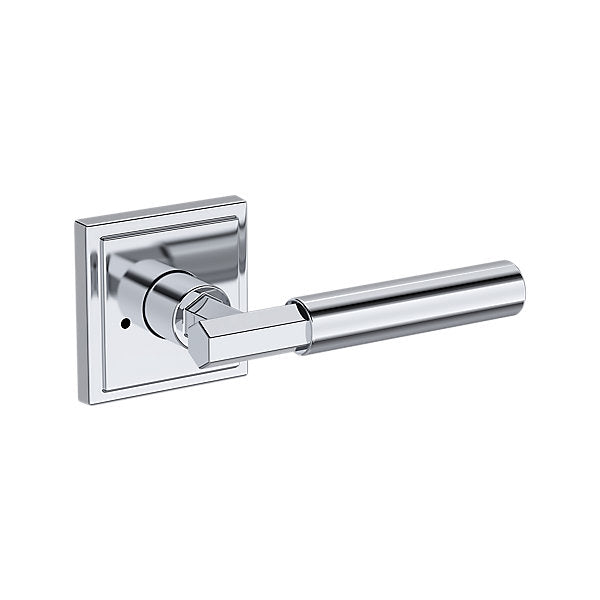 Baldwin Hardware Manija Reserve Riddling — Cromo pulido — Stepped Square — Privacidad