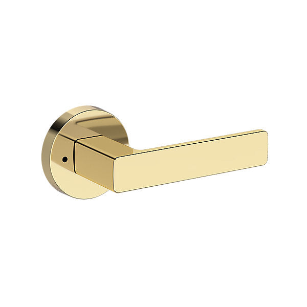 Baldwin Hardware Reserve Manija Sharpewood — Latón sin laca — Contemporary Round — Privacidad