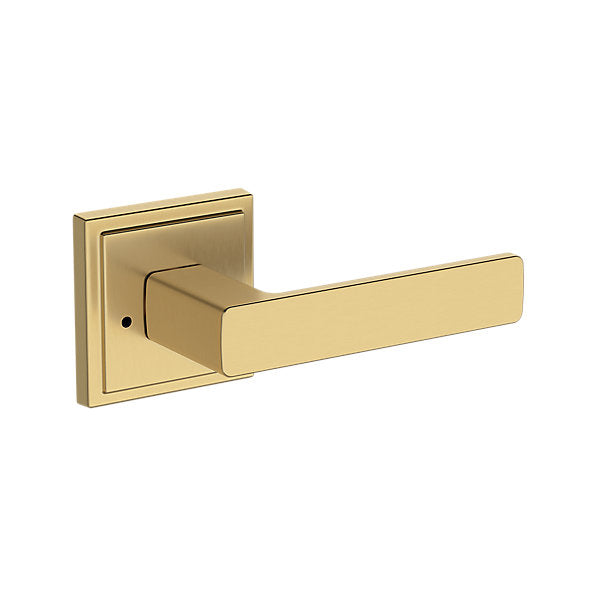 Baldwin Hardware Reserve Manija Sharpewood — Latón satinado Lifetime — Stepped Square — Privacidad