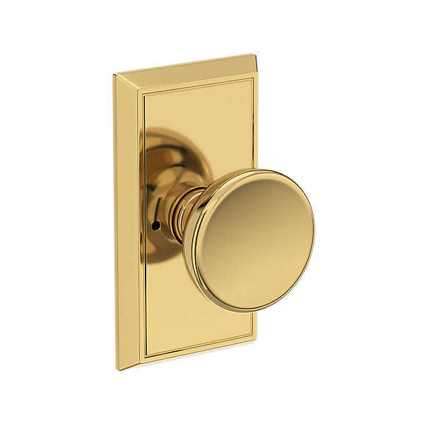 Baldwin Hardware Reserve Perilla Solvang — Latón pulido Lifetime (PVD) — Chamfered 5 — Privacidad