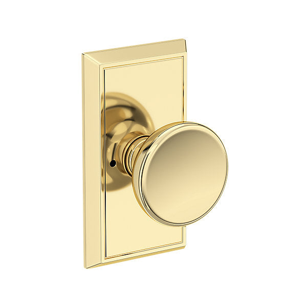 Baldwin Hardware Reserve Perilla Solvang — Latón sin laca — Chamfered 5 — Privacidad