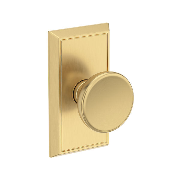 Baldwin Hardware Reserve Perilla Solvang — Latón satinado Lifetime — Chamfered 5 — Paso