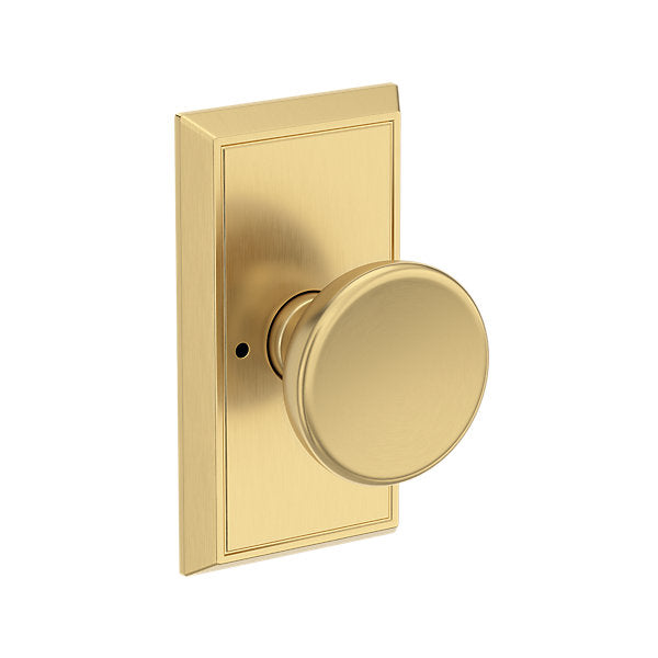 Baldwin Hardware Reserve Perilla Solvang — Latón satinado Lifetime — Chamfered 5 — Privacidad