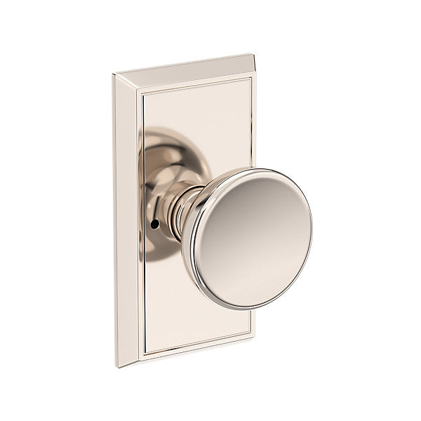Baldwin Hardware Reserve Perilla Solvang — Níquel pulido Lifetime — Chamfered 5 — Privacidad