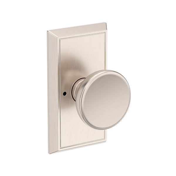 Baldwin Hardware Reserve Perilla Solvang — Níquel satinado — Chamfered 5 — Privacidad