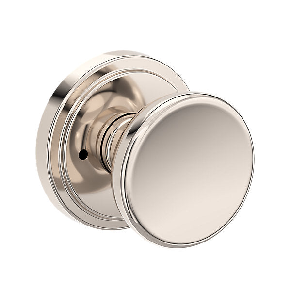 Baldwin Hardware Reserve Perilla Solvang — Níquel pulido Lifetime — Stepped Round — Privacidad