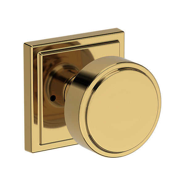 Baldwin Hardware Reserve Perilla Vashon — Latón pulido Lifetime (PVD) — Stepped Square — Privacidad
