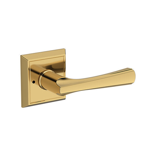 Baldwin Hardware Reserve Manija Wyndcliff — Latón pulido Lifetime (PVD) — Chamfered Square — Privacidad