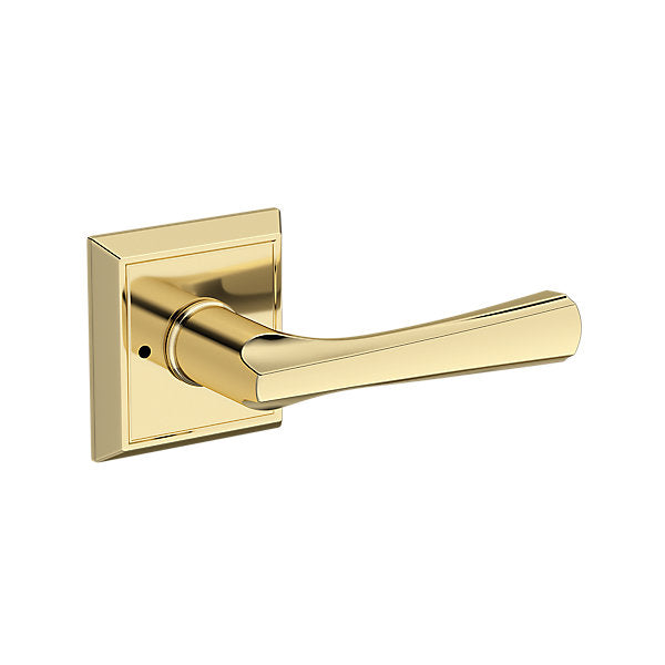 Baldwin Hardware Reserve Manija Wyndcliff — Latón sin laca — Chamfered Square — Privacidad