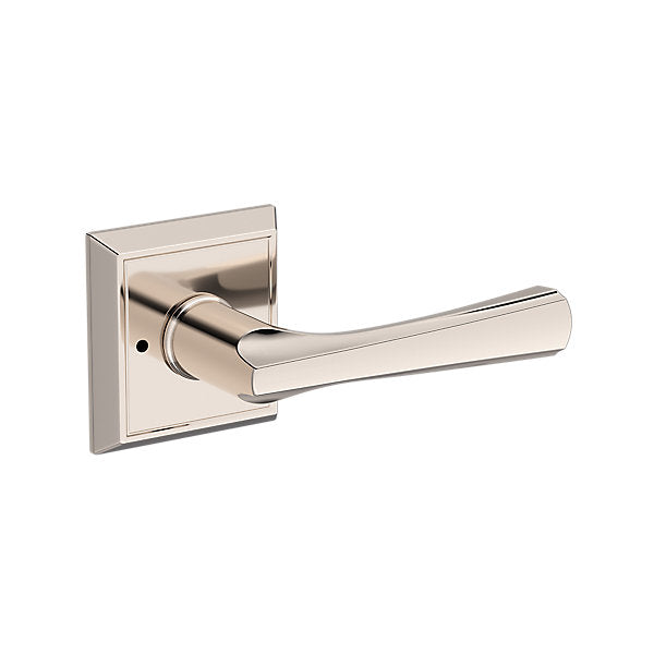 Baldwin Hardware Reserve Manija Wyndcliff — Níquel pulido Lifetime — Chamfered Square — Privacidad