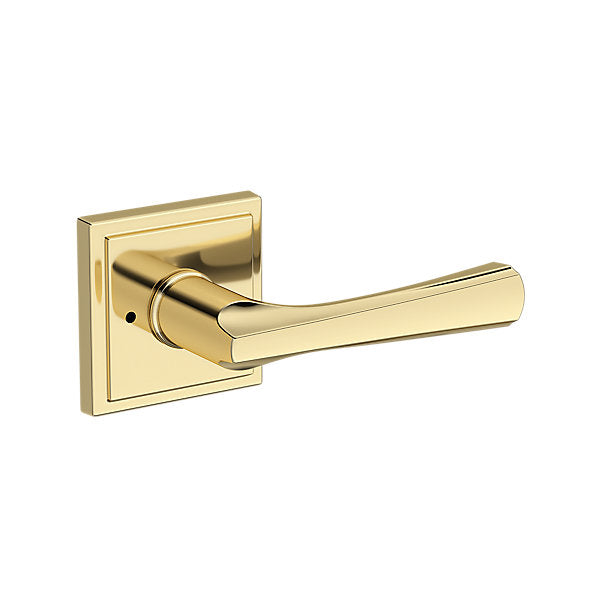Baldwin Hardware Reserve Manija Wyndcliff — Latón sin laca — Stepped Square — Privacidad