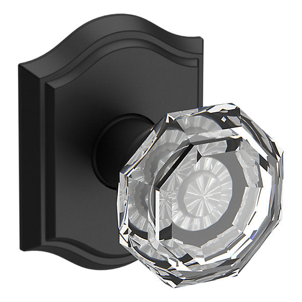 Baldwin Hardware Reserve Perilla Crystal — Negro satinado — Traditional Arch — Dummy completo