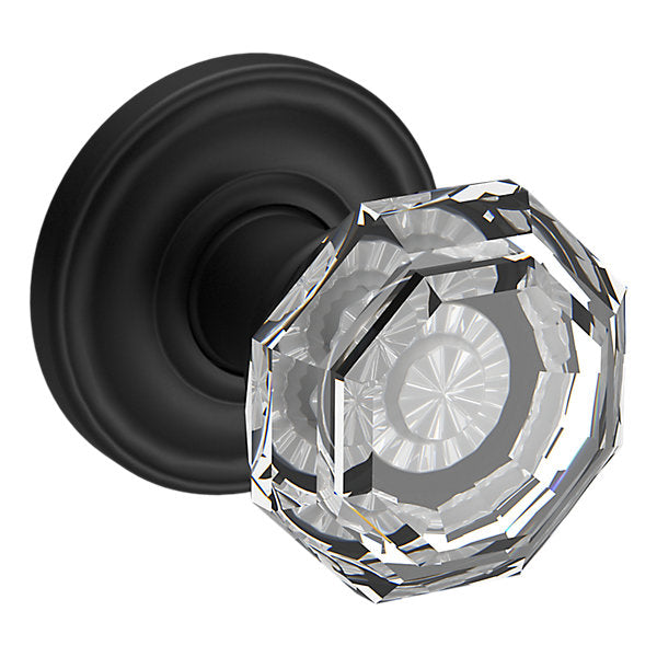 Baldwin Hardware Reserve Perilla Crystal — Negro satinado — Traditional Round — Paso