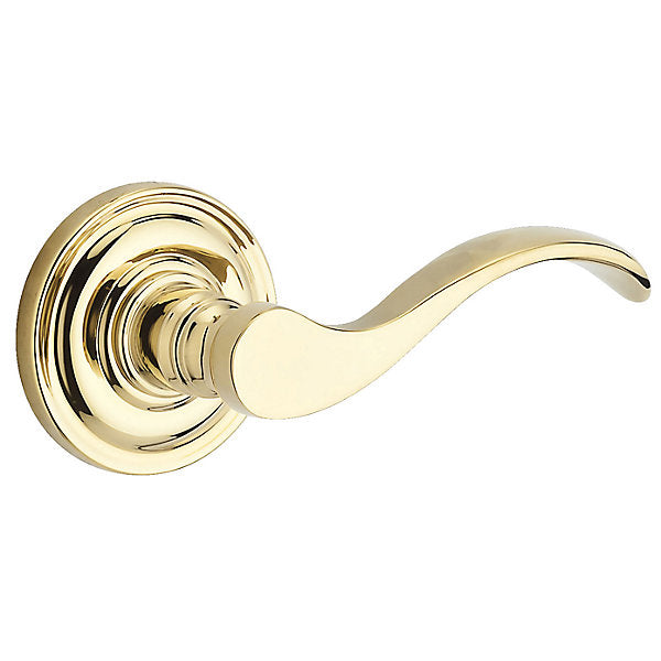 Baldwin Hardware Reserve Manija Curve — Latón pulido Lifetime (PVD) — Traditional Round — Paso