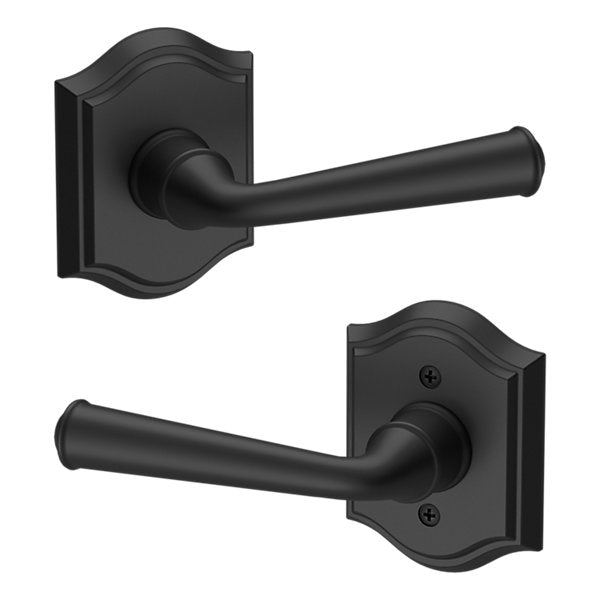 Baldwin Hardware Reserve Manija Federal — Negro satinado — Traditional Arch — Paso