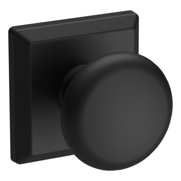 Baldwin Hardware Reserve Perilla Round — Negro satinado — Traditional Square — Paso
