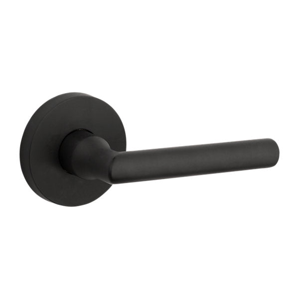 Baldwin Hardware Reserve Manija Square — Negro satinado — Contemporary Round — Paso