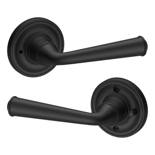 Baldwin Hardware Reserve Manija Federal — Negro satinado — Traditional Round — Privacidad