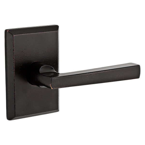Baldwin Hardware Reserve Manija Taper — Bronce oscuro — Rustic Square — Dummy completo