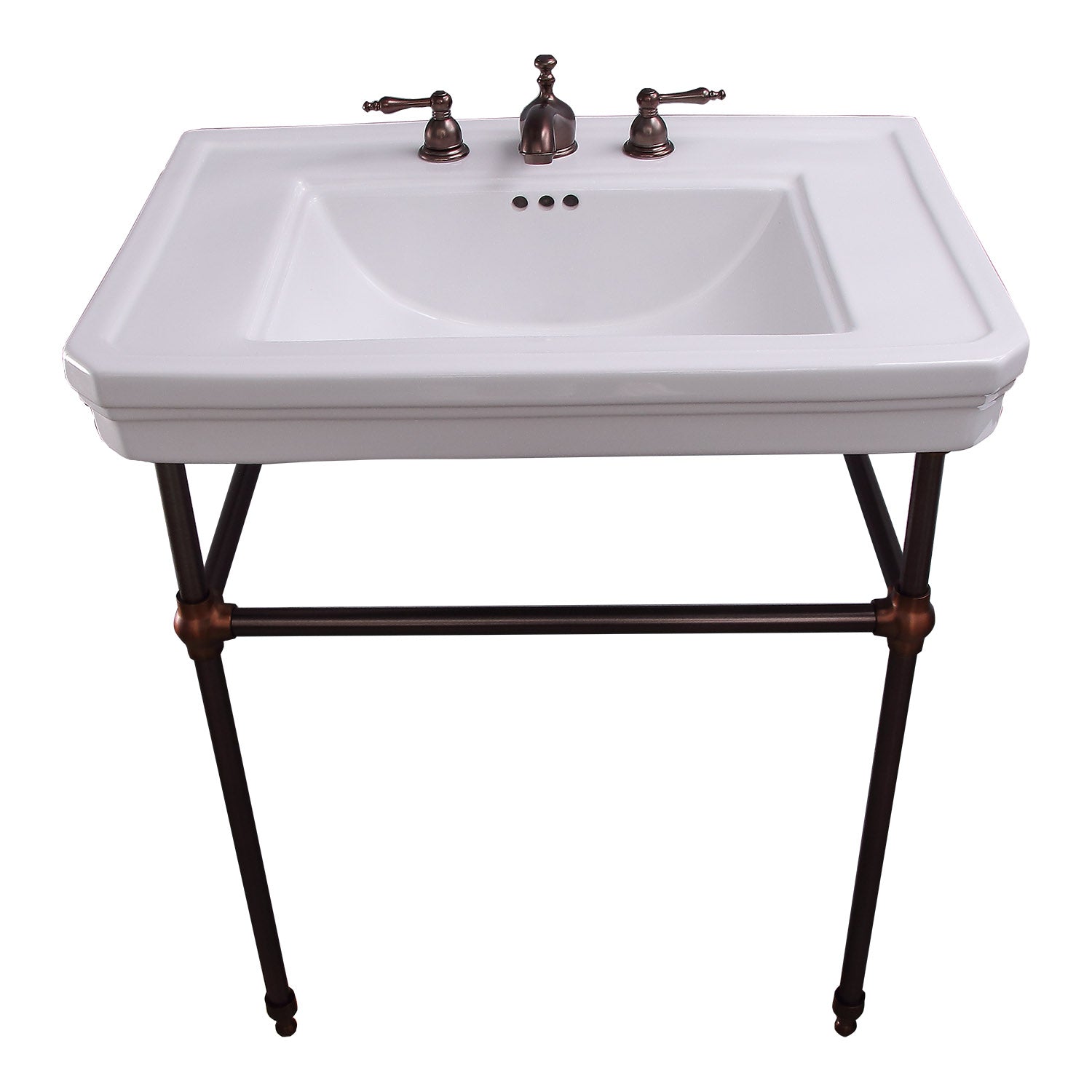 Barclay Drew — lavabo tipo consola — Fresado 8" (widespread) / Bronce Aceitado