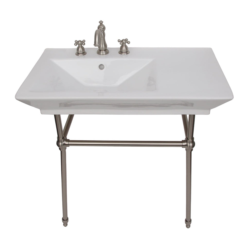 Barclay Opulence — lavabo tipo consola — Fresado 8" (widespread) / Níquel Cepillado
