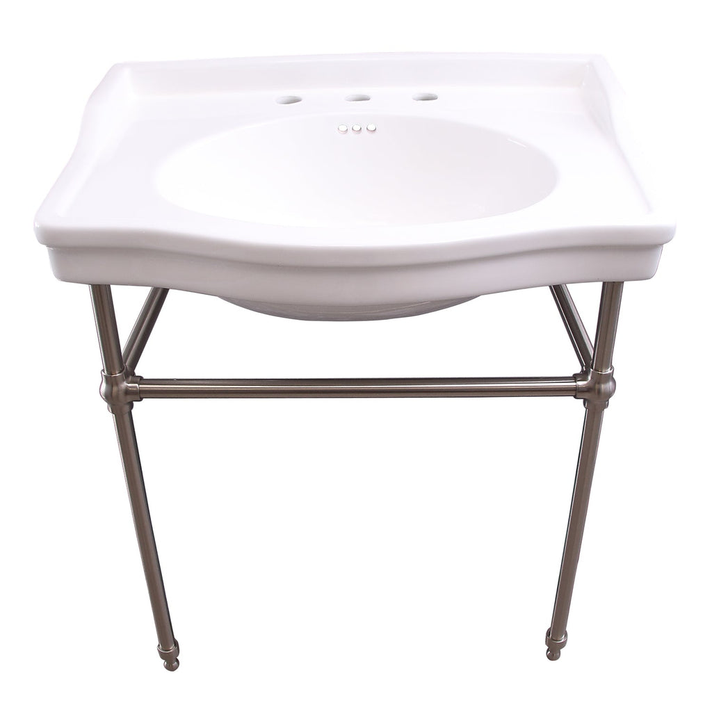 Barclay Ensal — lavabo tipo consola — Fresado 8" (widespread) / Níquel Cepillado