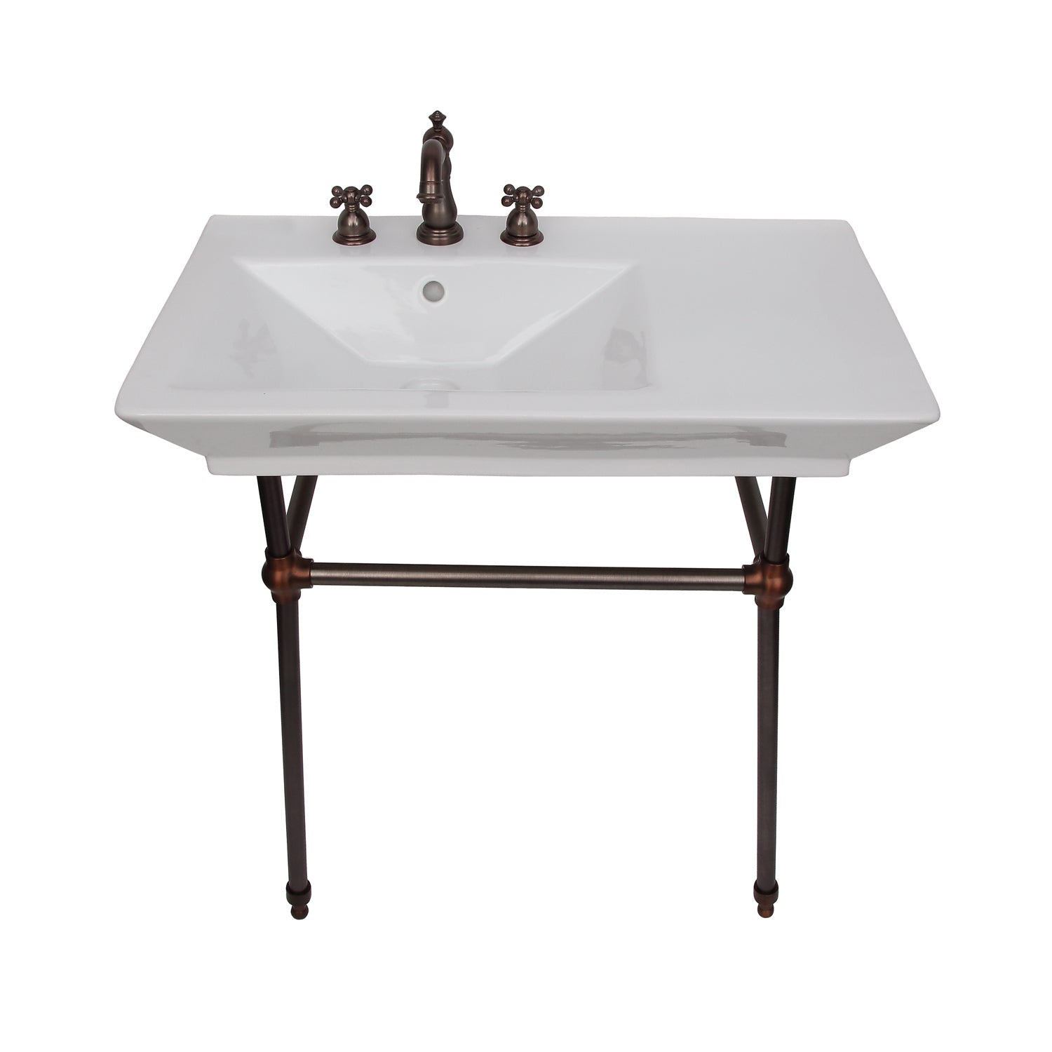 Barclay Opulence — lavabo tipo consola — Fresado 8" (widespread) / Bronce Aceitado