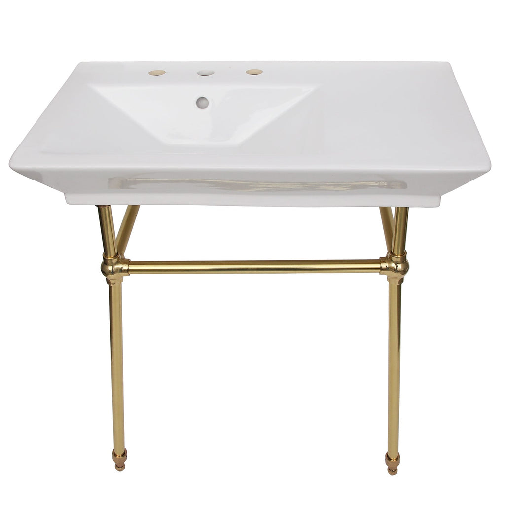 Barclay Opulence — lavabo tipo consola — Fresado 8" (widespread) / Latón Pulido