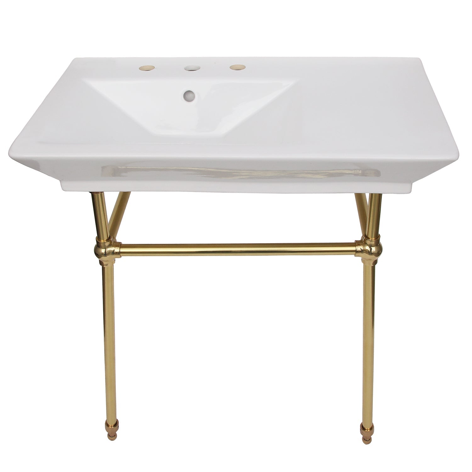 Barclay Opulence — lavabo tipo consola — Fresado 8" (widespread) / Latón Pulido
