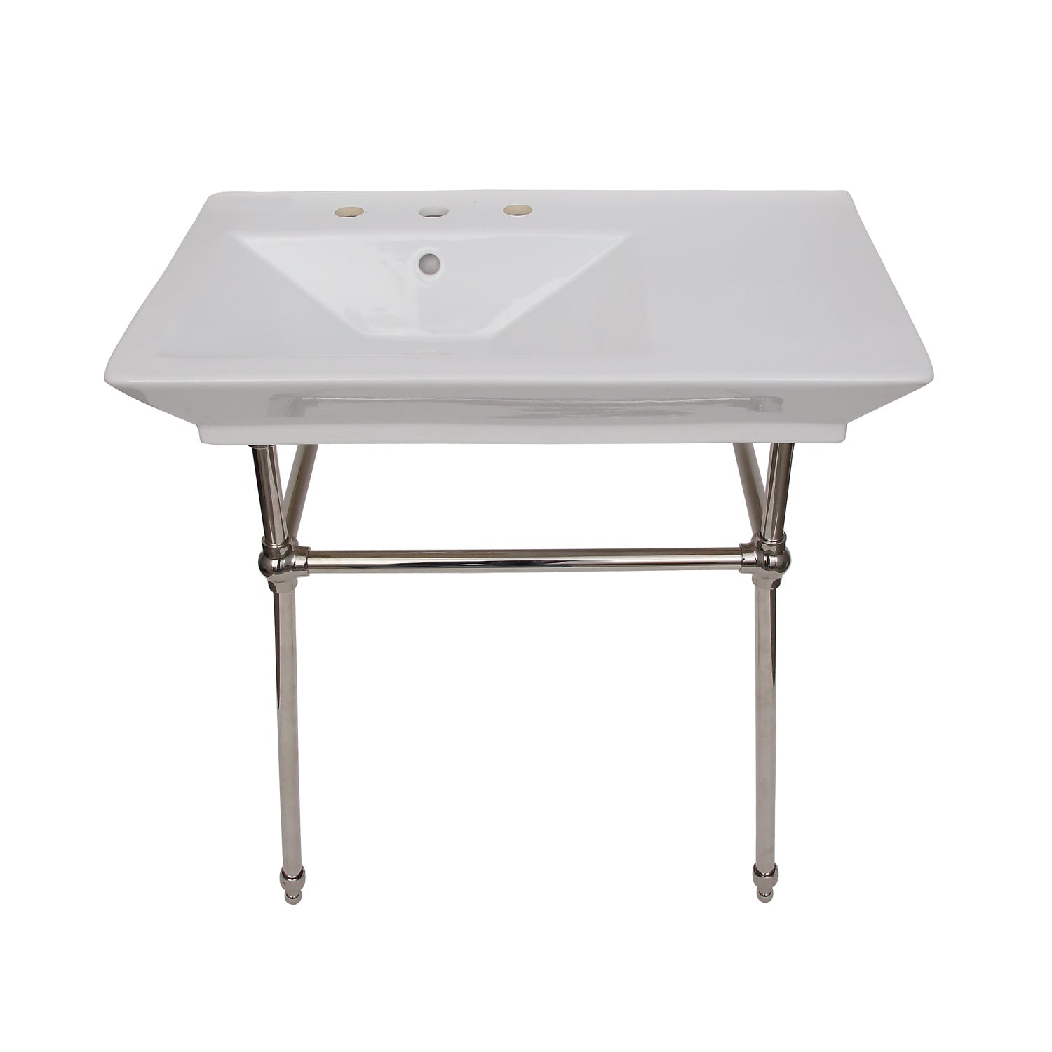 Barclay Opulence — lavabo tipo consola — Fresado 8" (widespread) / Níquel Pulido