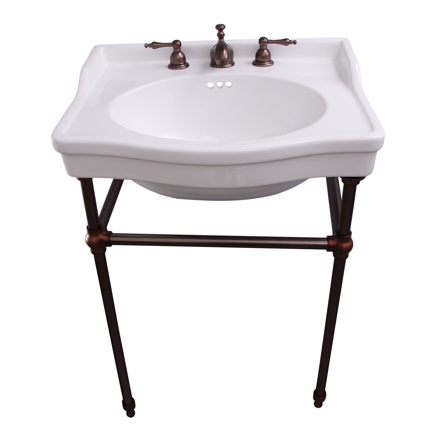 Barclay Ensal — lavabo tipo consola — Fresado 8" (widespread) / Bronce Aceitado