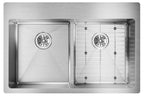 Elkay Tarja Crosstown® Calibre 18 Acero Inoxidable 33" x 22" x 9" de Dos Tazones Iguales de Doble Montaje (Kit con Aqua Divide) — vista de producto