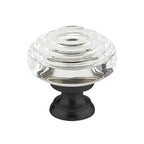 Emtek Perilla Deco de Vidrio — Negro Mate