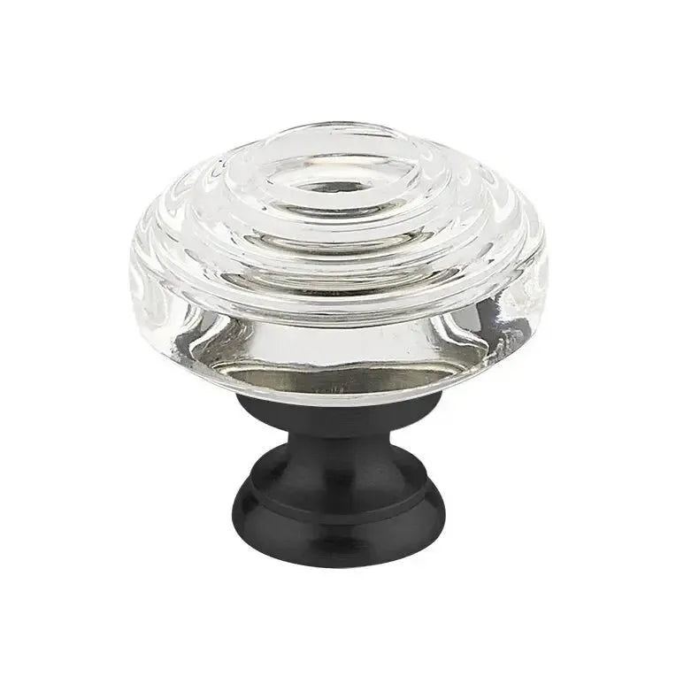 Emtek Perilla Deco de Vidrio — Negro Mate