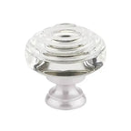 Emtek Perilla Deco de Vidrio — Níquel Pulido