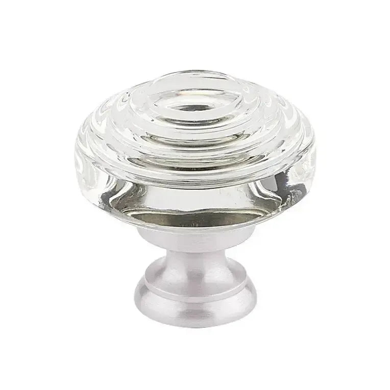 Emtek Perilla Deco de Vidrio — Níquel Pulido
