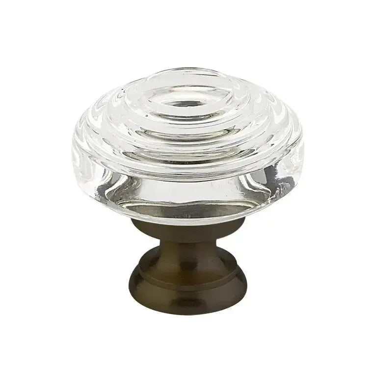 Emtek Perilla Deco de Vidrio — Bronce Aceitado