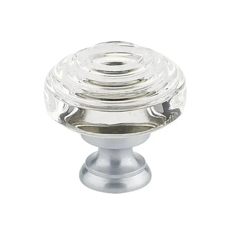 Emtek Perilla Deco de Vidrio — Cromo Pulido