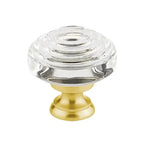 Emtek Perilla Deco de Vidrio — Latón Satinado