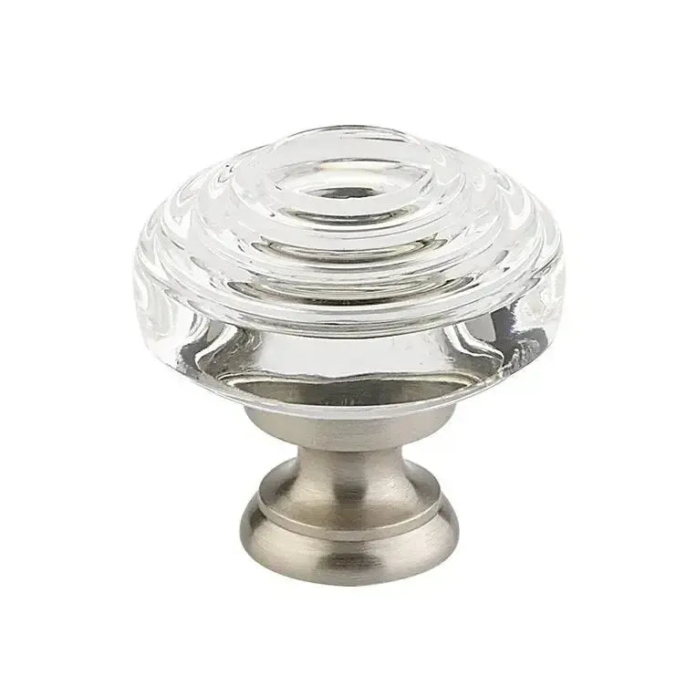 Emtek Perilla Deco de Vidrio — Níquel Satinado