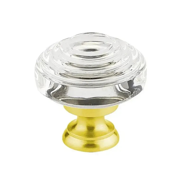 Emtek Perilla Deco de Vidrio — Latón sin Laca