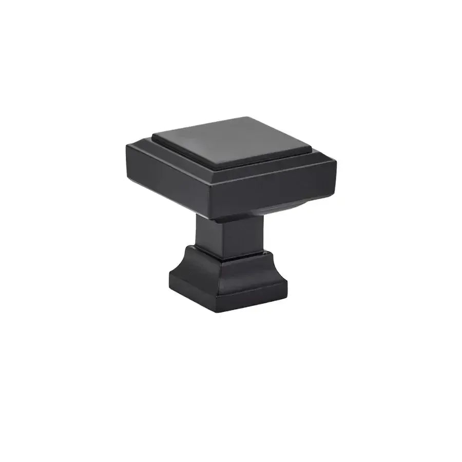 Emtek Perilla Geometric Cuadrada — Negro Mate