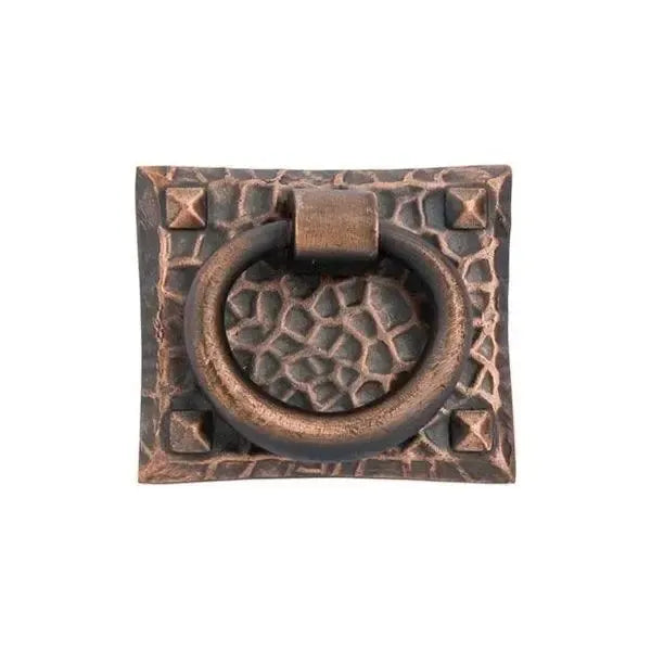 Emtek Jaladera de Anillo Martillada — Bronce Aceitado