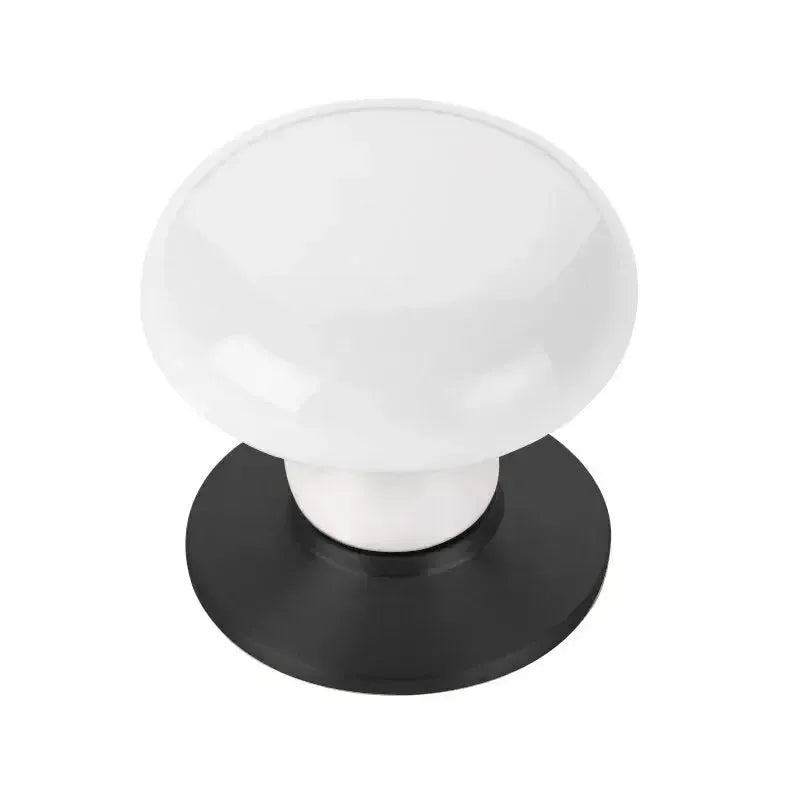 Emtek Perilla de Gabinete Ice de Porcelana, 1-3/8" — Negro Mate