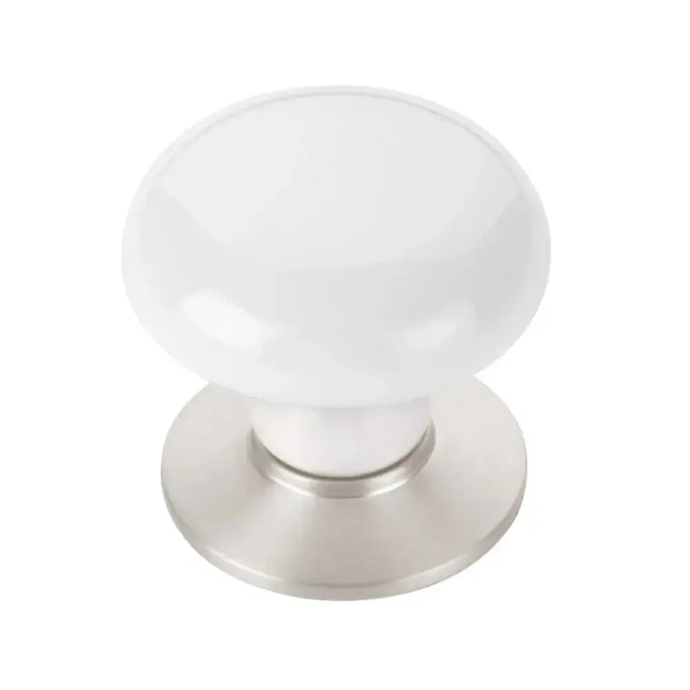 Emtek Perilla de Vestidor Ice de Porcelana, 1-3/4" — Níquel Pulido