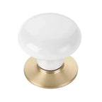 Emtek Perilla de Vestidor Ice de Porcelana, 1-3/4" — Latón Satinado