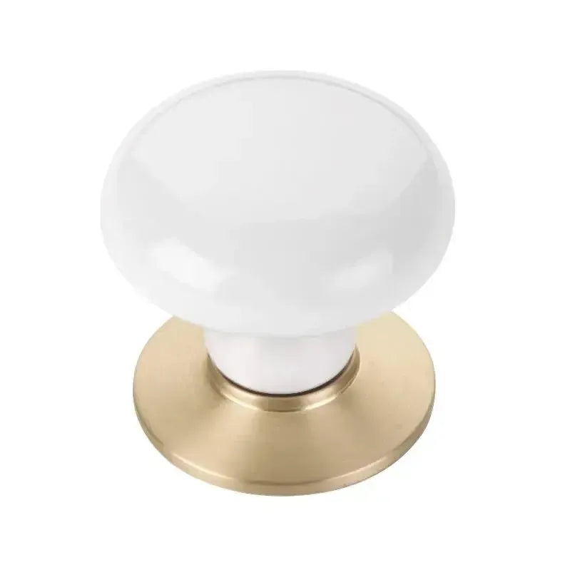 Emtek Perilla de Vestidor Ice de Porcelana, 1-3/4" — Latón Satinado